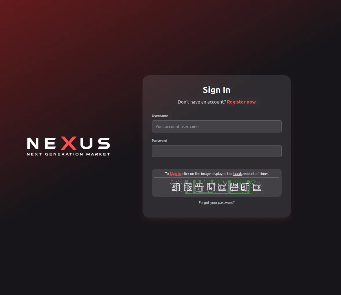 NEXUS Login Interface